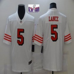 Nike San Francisco 49ers #5 Trey Lance white color Rush Limited Jersey -BD