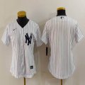 Youth Nike Yankees blank white MLB baseball Jersey -BD