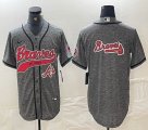 Nike Atlanta Braves blank Hemp grey MLB Baseball jerseys Joint name-BD