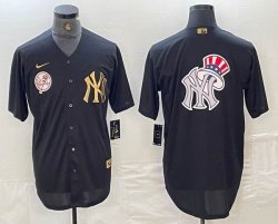 Nike New York Yankees blank black gold majestic baseball Jersey 11