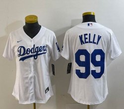 Women Los Angeles Dodgers #99 Kelly Nike white majestic baseball Jersey-BD