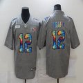 Nike Tampa Bay Buccaneers #12 Tom Brady Hemp grey Color Rush Limited jersey Rainbow version