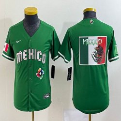 Youth 2023 World Cup Mexico blank green majestic baseball jerseys 14