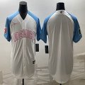 2023 World Cup Mexico blank white skyblue majestic baseball jerseys 08