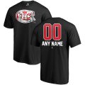 Men's Montreal Canadiens Fanatics Branded Black Personalized Name and Number Banner Wave T-Shirt