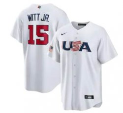 2023 World Cup #15 Witt Jr. white USA majestic baseball jerseys