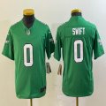 Youth Philadelphia Eagles #0 Swift White Green Color Rush Limited Jersey-BD 03