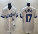 Los Angeles Dodgers #17 Shohei Ohtani white Nike game majestic baseball Jersey -BD