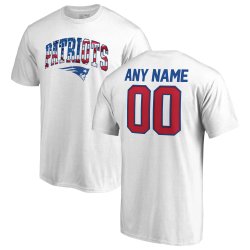 New England Patriots NFL Pro Line by Fanatics Branded Any Name & Number Banner Wave T-Shirt â€“ White