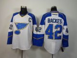 St Louis Blues 42# David Backes white reebok hockey Jerseys C patch