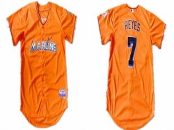 Florida Marlins #7 Jose Reyes Orange MLB Jerseys