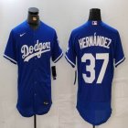 Nike Los Angeles Dodgers #37 Enrique Hernandez blue Flexbase Authentic Collection Jersey-BD