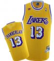 Los Angeles Lakers Lakers #13 Wilt Chamberlain throwback yellow nba jerseys