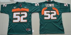 Youth Miami Hurricanes Ray Lewis 52 College Football Jersey - Green