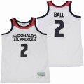 McDonald's All American #2 Lamelo Ball white College basketball jerseys-SG