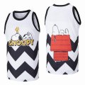 SNOOPY PEANUTS GANG WHITE BASKETBALL JERSEY-SG