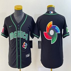 Women 2023 World Cup Mexico blank black majestic MLB baseball Jerseys-BD 09