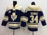 Toronto Maple Leafs #34 James Reimer Blue NHL Hooded Sweatshirt