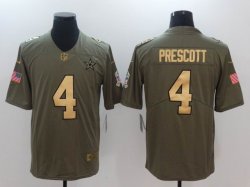 Nike Dallas Cowboys #4 Dak Prescott green gold fashion Color Rush Limited Jersey