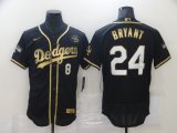 Nike Los Angeles Dodgers #24 Kobe Bryant Black Flexbase Authentic Collection Jersey-BD