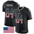 Nike Oakland Raiders #84 Antonio Brown Black USA Flag Nike Color Rush Limited Jersey