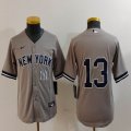 Youth Nike New York Yankees #13 gray majestic baseball Jersey-BD 02