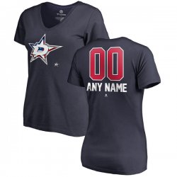 Women\'s Dallas Stars Fanatics Branded Navy Personalized Name and Number Banner Wave V-Neck T-Shirt