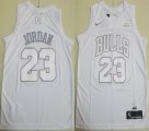 Chicago Bulls #23 Michael Jordan white nba basketball jersey-TY