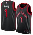 Toronto Raptors #1 Gradey Dick black NBA Jersey Hot press font