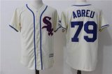 Chicago White Sox #79 Jose Abreu beige majestic mlb baseball jersey