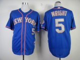 New York Mets DAVID WRICHT 5# Blue gray MLB all star Jerseys