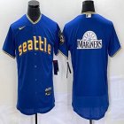 Nike Seattle Mariners blank blue Flexbase Authentic Collection Jersey 01