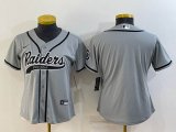 Youth Nike Oakland Raiders blank gray baseball jerseys Joint name-BD