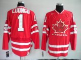 Team Canada #1 Roberto Luongo Red nhl Jersey