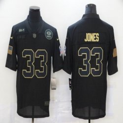 Nike Green Bay Packers #33 Aaron Jones black Salute To Service Limited Jersey-BD