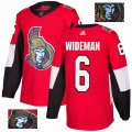 Custom Adidas Ottawa Senators #6 Wideman Red hockey jersey