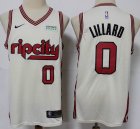 Nike Portland Trail Blazers #0 Damian Lillard beige NBA Jerseys city -S8