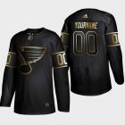 Customized St.louis Blues black gold hockey Jerseys Champion version