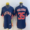 women Nike Houston Astros #35 Justin Verlande dark blue baseball jerseys -BD