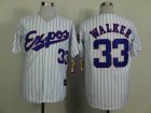 montreal expos Larry Walker 33# white Blue stripes mlb Jerseys