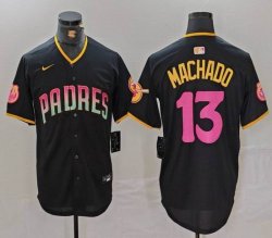 Nike Pittsburgh Pirates #13 Manny Machado black pink majestic baseball jerseys Joint name-BD 03