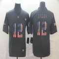 Nike New England Patriots 12 Tom Brady Carbon black usa flag Color Rush Limited Jersey