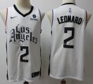 Los Angeles Clippers #2 Kawhi Leonard white nike nba jersey city version-S8