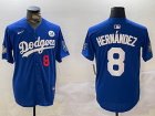 2024 World Series Los Angeles Dodgers #8 Enrique Hernandez blue majestic baseball jerseys