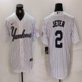 Nike New York Yankees #2 Derek Jeter white majestic MLB baseball Jerseys Joint name 07