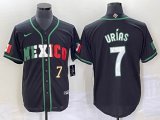 2023 World Cup Mexico #7 Julio Urias black majestic baseball jerseys 75