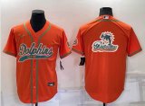 Nike Miami Dolphins blank orange baseball jerseys Joint name-BD 01