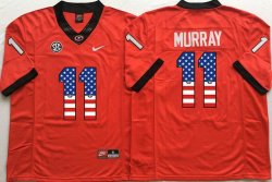 Georgia Bulldogs Aaron Murray 11 ornage USA flag College Jerseys