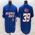 Puerto Rico Baseball #39 Edwin Diaz blue 2023 World Baseball Classic Replica Player Jersey 08