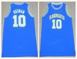 Dennis Rodman #10 Southeast Oklahoma College Savages blue Basketball Jersey